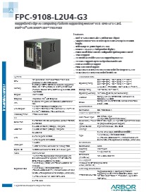 FPC-9108-L2U4-G3 Datasheet 仕様書 ARBOR Technology | イプロスものづくり