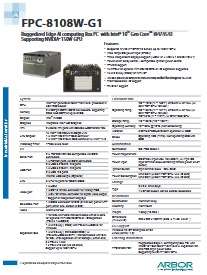 FPC-8108W-G1 Datasheet 仕様書 ARBOR Technology | イプロスものづくり