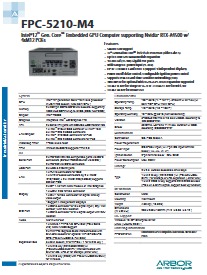 FPC-5210-M4 Datasheet 仕様書 ARBOR Technology | イプロスものづくり