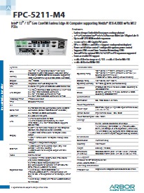 FPC-5211-M4 Datasheet 仕様書 ARBOR Technology | イプロスものづくり