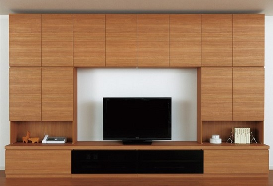 ☆壁寄せテレビスタンド - 自然と調和する木製&スチールデザイン